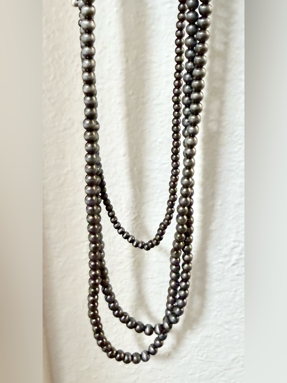 Faux Navajo Pearl Beaded Multi-Strand Necklace